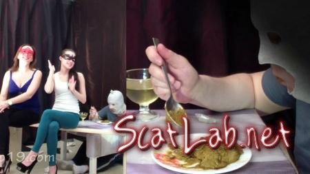 2 mistresses cooked a delicious shit breakfast for a slave (Smelly Milana) Toilet Slavery, Femdom [FullHD 1080p] Group Scat