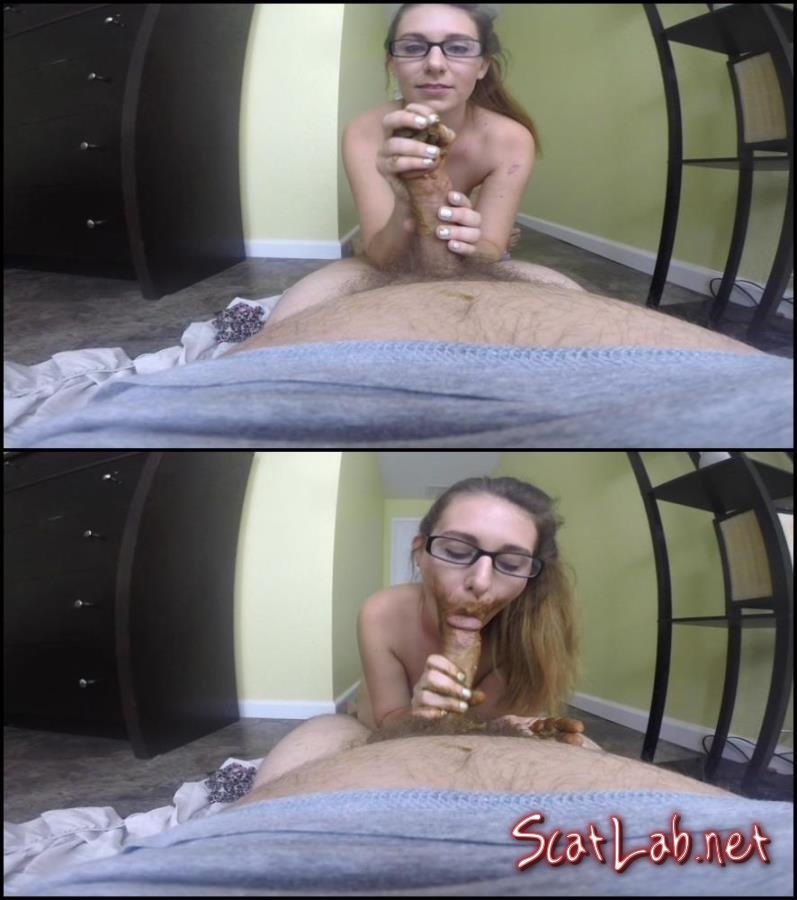 Girl in glasses sucks dick in shit. (Scat couples, ) [FullHD 1080p]