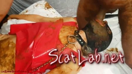 Scat session in red dress (Humiliation) Humiliation, Scat Fuck [FullHD 1080p] Sex Scat