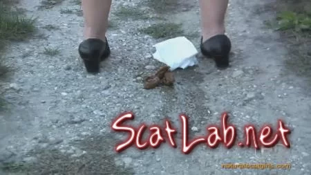 The woman sat down and took a shit on the street (OutdoorScat) Solo, Pooping [HD 720p] Shitting