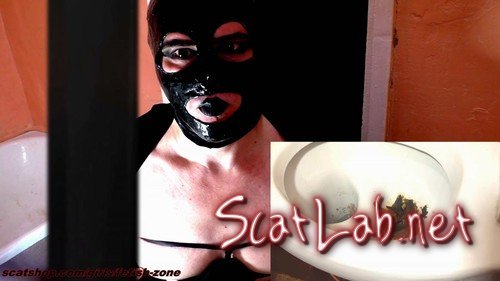 hore eats poop from the toilet! (Fetish-zone) Solo, Amateur, Latex [FullHD 1080p] Boobs Scat