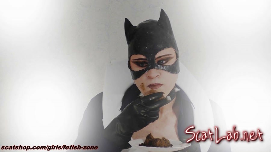 Catwoman smears and swallows (Fetish-zone) Scatology, Solo [FullHD 1080p] Extreme Scat