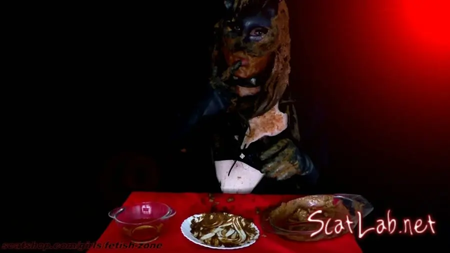Mega smearing and swallowing shit (CatShit) New scat, Latex [FullHD 1080p] Fetish-zone