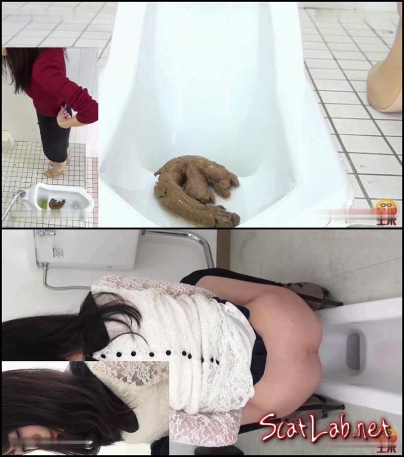 Pooping long turd and diarrhea. (Closeup, Spy camera) [FullHD 1080p] Toilet scat