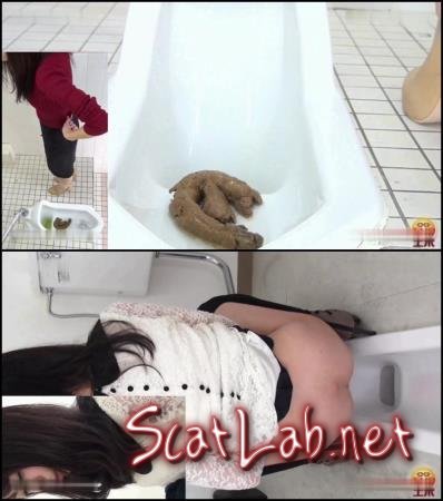 Pooping long turd and diarrhea. (Closeup, Spy camera) [FullHD 1080p] Toilet scat