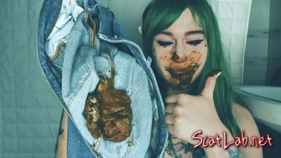 FREAKY scat panty pooping play (DirtyBetty) Extreme, Solo, Teen [FullHD 1080p] Shit in Jean