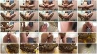 Big thick poop and bright yellow pee in a bowl (LittleDirtyPrincess) Pee, Solo, Scat [FullHD 1080p] Big pile