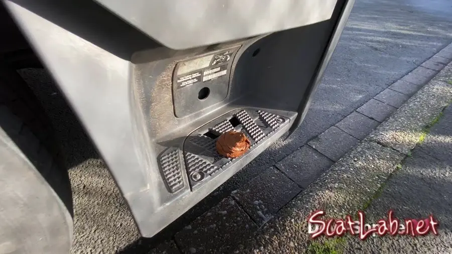 OMG - how does the shit get onto the truck running board (Devil Sophie) Poop, Extreme [UltraHD 4K] Outdoor Scat