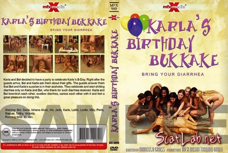 Karla's Birthday Bukakke - Bring Your Diarrhea (Karla, Bel, Victória, Jade, Perla, Raquel, Latifa, Iohana Alvez, Iris, Darla, Milly, Leslie, Tatthy) Orgy, All Girls [DVDRip] MFX Media