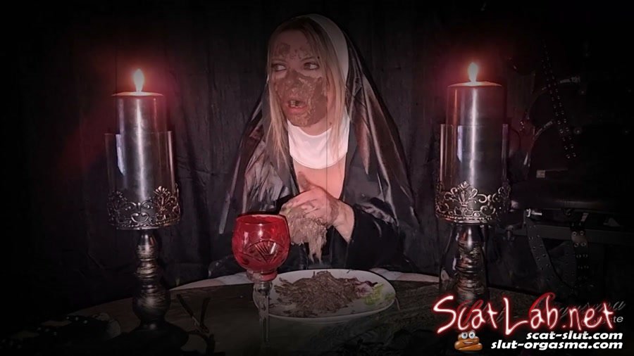 The holy food and scat dinner - The medieval shit puking scat slave 1 - Holy nun extreme shit and puke play (SlutOrgasma) Fetish, Eat, Solo [FullHD 1080p] Defecation