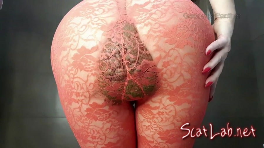 Red Smeared Tights (Solo) Scat, Smearing [FullHD 1080p] Shit in Leggins