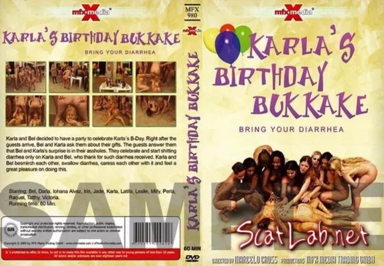 Karla's Birthday Bukakke - Bring Your Diarrhea (Karla, Bel) Group, Scat, Sex [DVDRip] MFX Media