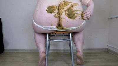 White Panty Poop Desperation (Bonya (aka Margo)) Shitting, BBW [2K Ultra HD] ScatShop