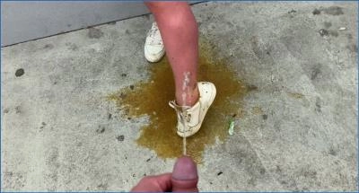 Shit on parking garage deck with Devil Sophie in kinky public nudity play - scat porn video at ScatLab.net